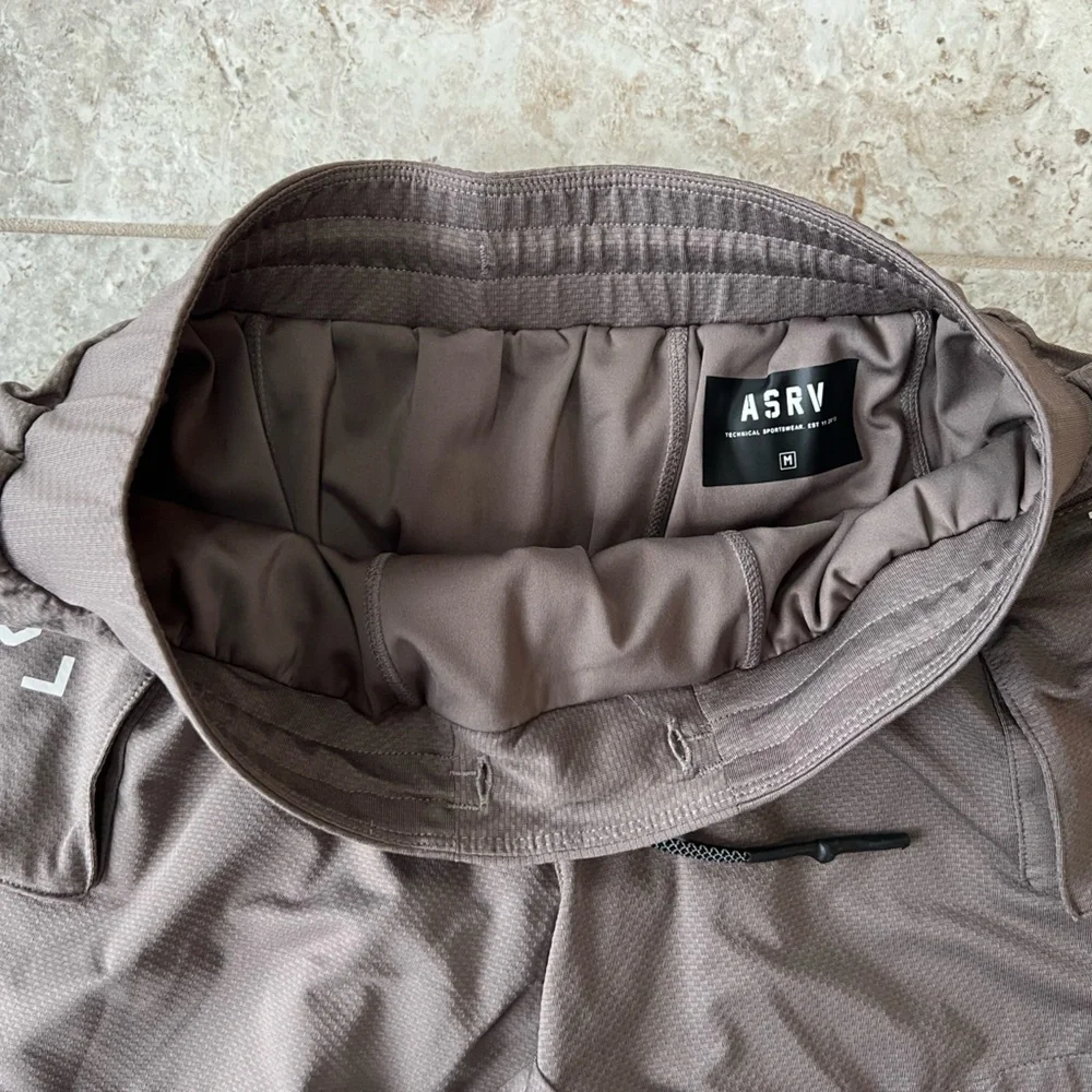 ASRV Technical Sportswear Tetra-Lite 5” Liner Cargo Gym Shorts, Taupe Brown, M - Picture 6 of 11